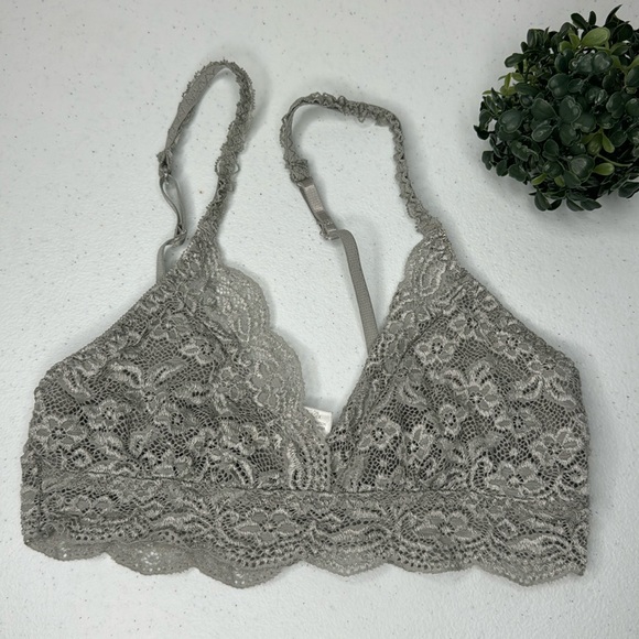 FLORA NIKROOZ BRAS LACE LENCERY GREY COLOR - Picture 1 of 14